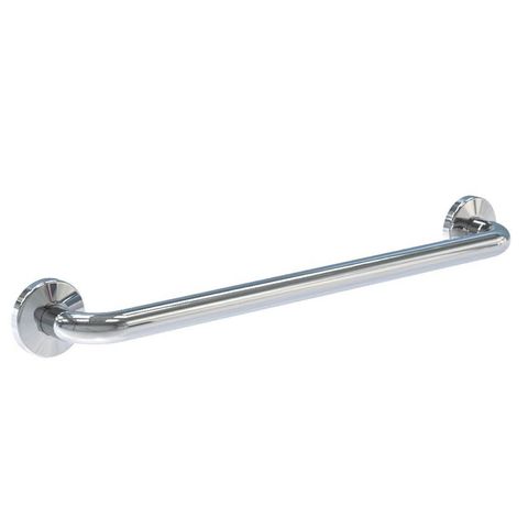 GRAB RAIL WITH SMOOTH COVER PLATE 600MM BRIGHT POLISHED