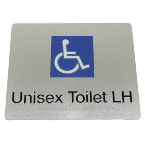 BRADLEY BRAILLE SIGN UNISEX TOILET LH 235X180X3MM SILVER