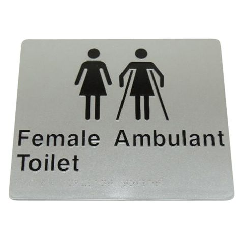 BRADLEY SIGNAGE FEMALE/FEMALE AMBULANT 235X180X3MM SILVER