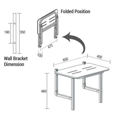 CON-SERV SS604 COMPACT SHOWER SEAT