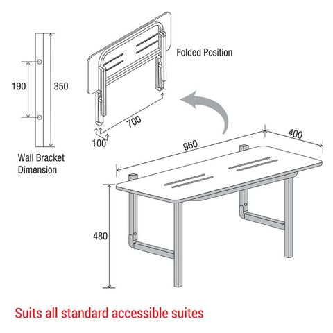 CON-SERV SS964 ACCESSIBLE SHOWER SEAT