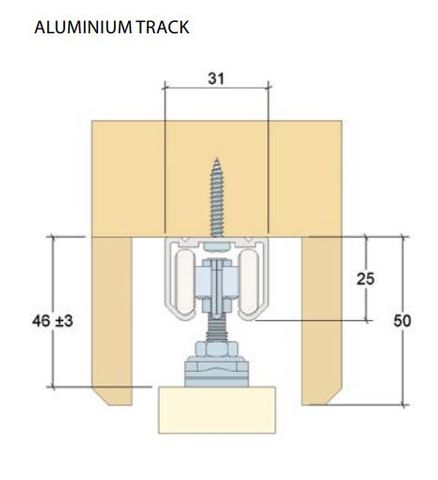 CENTOR A9 2000MM TOP FIX TRACKSET