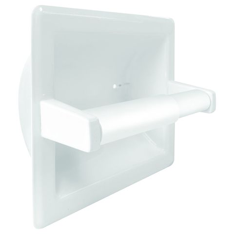 BRADLEY 5104-W SINGLE TOILET ROLL HOLDER RECESSED WHITE