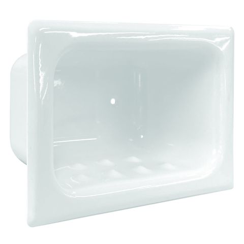 BRADLEY 9401-LL-W RECESSED SOAP DISH LESS DRIP LIP WHITE