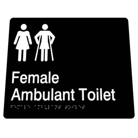 BRADLEY SIGNAGE FEMALE/FEMALE AMBULANT 180X180X3MM BLACK