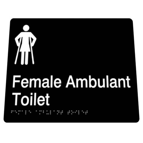 BRADLEY SIGNAGE FEMALE AMBULANT TOILET 180X180X3MM BLACK