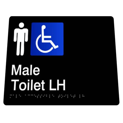 BRADLEY SIGNAGE MALE DISABLED TOILET LH 180X210X3MM BLACK