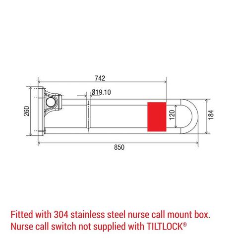 CON-SERV TL850NLH TILTLOCK GRAB RAIL