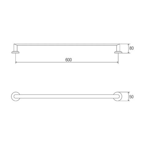CON-SERV MODENA SINGLE TOWEL RAIL