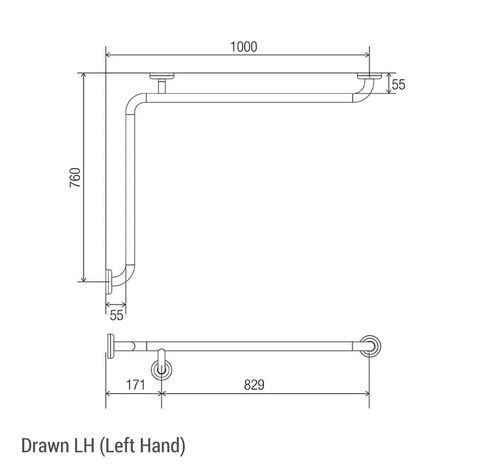 CON-SERV CF761LH CORNER GRAB RAIL