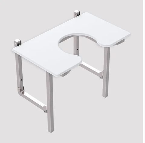 CON-SERV 600X400MM WASH ASSIST SHW SEAT WHITE HDPE/BS