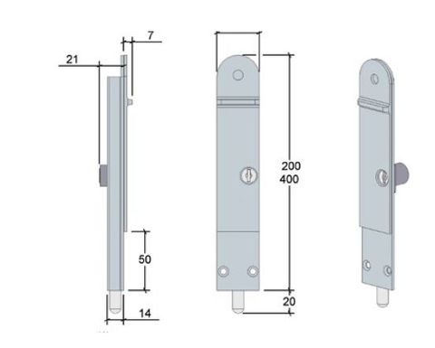 CENTOR DL LOW PROFILE KEYED DROPBOLT