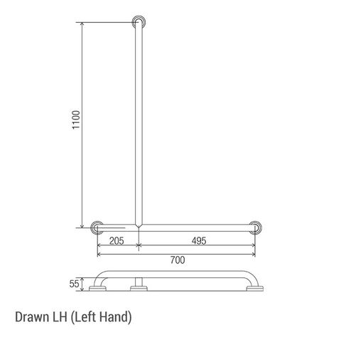 CON-SERV CF071LH CLAM FLANGE INVERT T GRAB RAIL