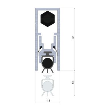 KILARGO IS8010SI-KG INTUMSECENT DOOR BOTTOM SEAL