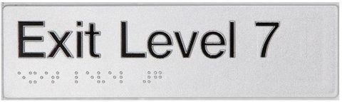 TSM BRAILLE EXIT LEVEL 7 SIGN SILVER