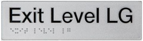 TSM BRAILLE EXIT LOWER GROUND SIGN SILVER