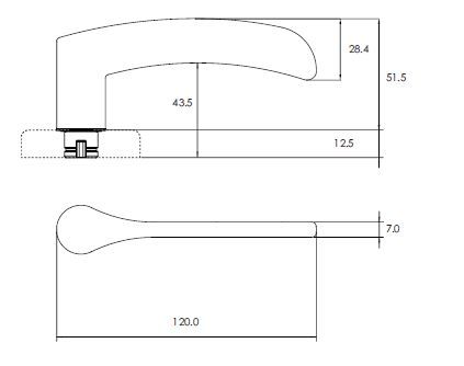 LOCKWOOD VELOCITY VEL1/34NL LEVER SET NO LATCH