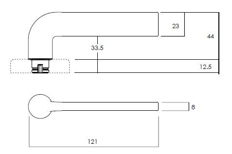 LOCKWOOD VELOCITY VEL2/L4 PRIVACY ROSE LEVER SET