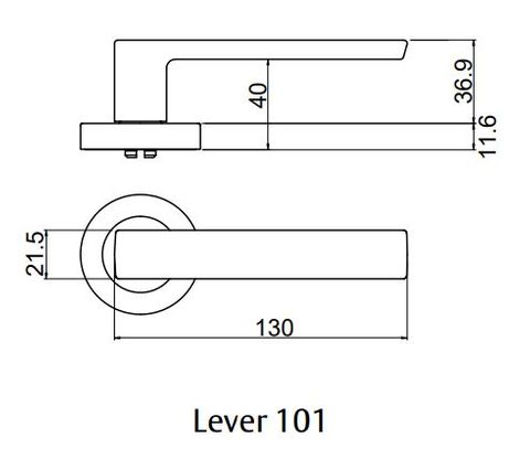 LOCKWOOD SYMPHONY 1220/1221/101 ROSE LEVER SET