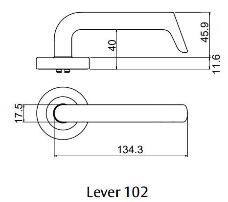 LOCKWOOD SYMPHONY 1220/1221/102 ROSE LEVER SET