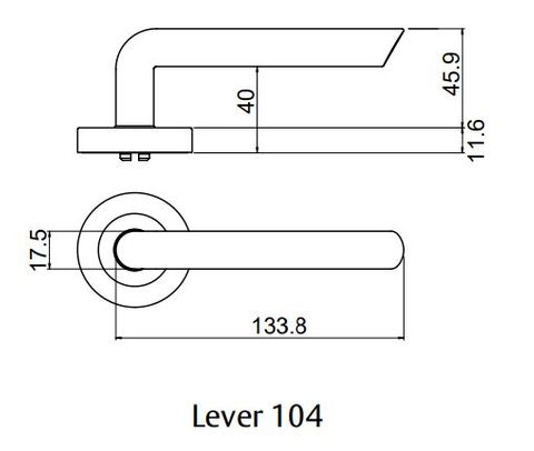 LOCKWOOD SYMPHONY 1220/1221/104 ROSE LEVER SET