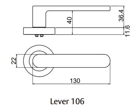 LOCKWOOD SYMPHONY 1220/1221/106 ROSE LEVER SET