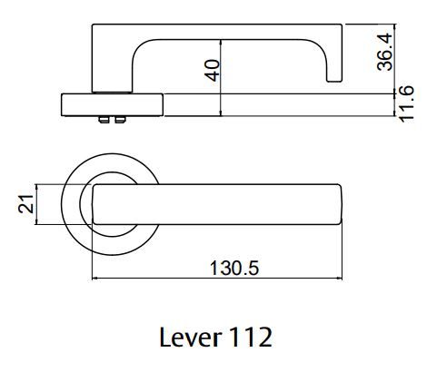 LOCKWOOD SYMPHONY 1220/1221/112 ROSE LEVER SET