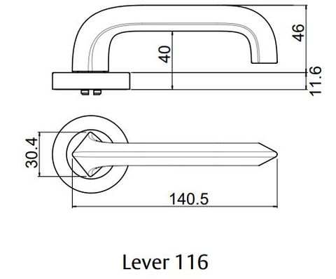 LOCKWOOD SYMPHONY 1220/1221/116 ROSE LEVER SET