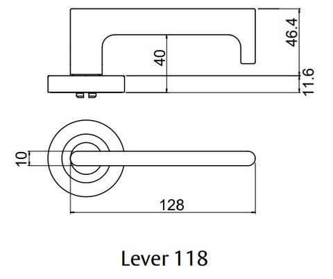 LOCKWOOD SYMPHONY 1220/1221/118 ROSE LEVER SET