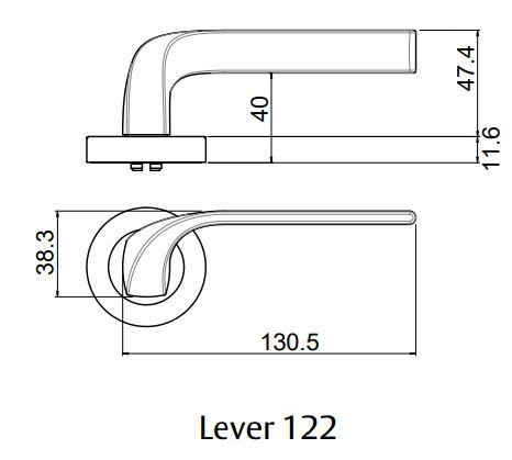 LOCKWOOD SYMPHONY 1220/1221/122L ROSE LEVER SET