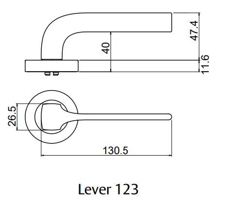 LOCKWOOD SYMPHONY 1220/1221/123 ROSE LEVER SET