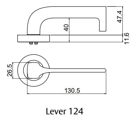 LOCKWOOD SYMPHONY 1220/1221/124 ROSE LEVER SET