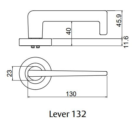 LOCKWOOD SYMPHONY 1220/1221/132 ROSE LEVER SET