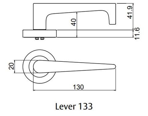 LOCKWOOD SYMPHONY 1220/1221/133 ROSE LEVER SET