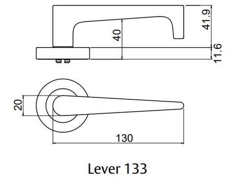 LOCKWOOD SYMPHONY 1220/1221/133 ROSE LEVER SET