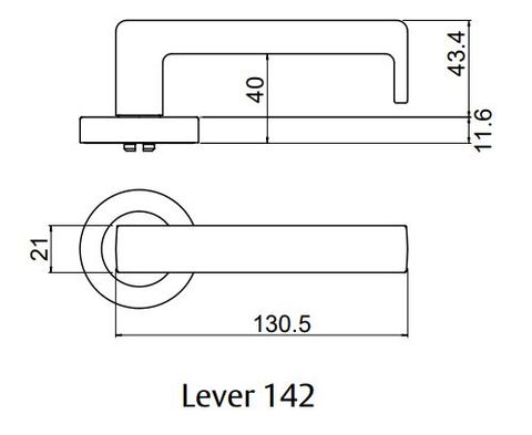 LOCKWOOD SYMPHONY 1220/1221/142 ROSE LEVER SET