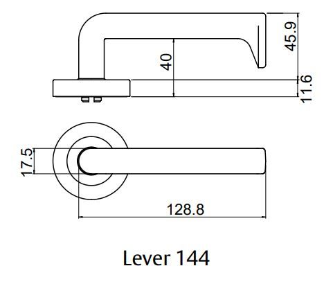 LOCKWOOD SYMPHONY 1220/1221/144 ROSE LEVER SET