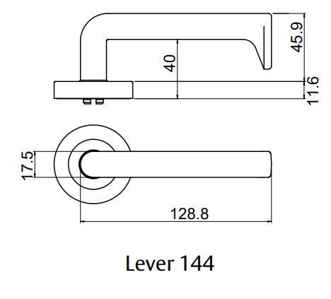 LOCKWOOD SYMPHONY 1220/1221/144 ROSE LEVER SET