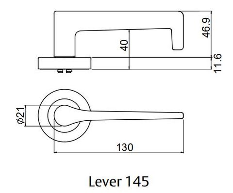 LOCKWOOD SYMPHONY 1220/1221/145 ROSE LEVER SET