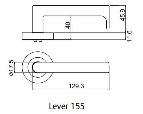 LOCKWOOD SYMPHONY 1220/1221/155 ROSE LEVER SET