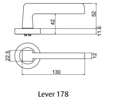 LOCKWOOD SYMPHONY 1220/1221/178 ROSE LEVER SET