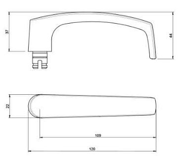 LOCKWOOD SYMPHONY 1220/1221/47 ROSE LEVER SET