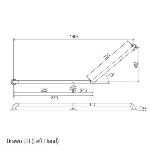 CON-SERV CF877LH CLAM FLANGE GRAB RAIL