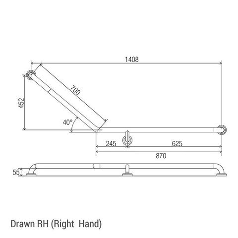 CON-SERV CF877RH CLAM FLANGE GRAB RAIL