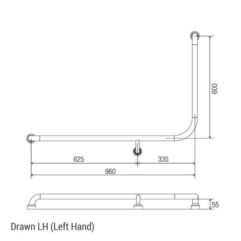CON-SERV HS966LH HYGENIC SEAL GRAB RAIL