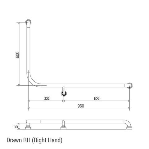 CON-SERV HS966RH HYGENIC SEAL GRAB RAIL