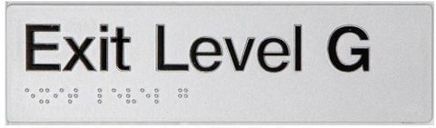 TSM BRAILLE EXIT GROUND SIGN SILVER