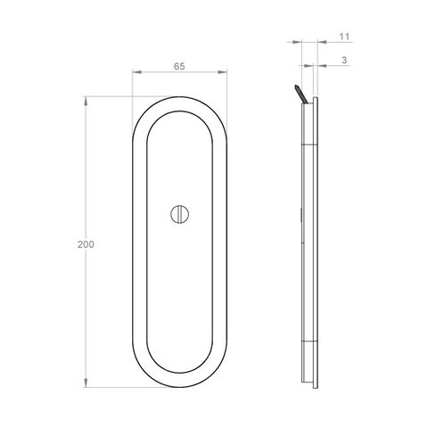 DESIGNER DOORWARE OVAL EMERGENCY FLUSH PULL 200X65MM