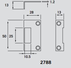 DORMAKABA ANGLE TOP PLATE FOR PANIC BOLT SNP