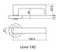 LOCKWOOD SYMPHONY 1420/1421/142 SQUARE ROSE LEVER SET SC